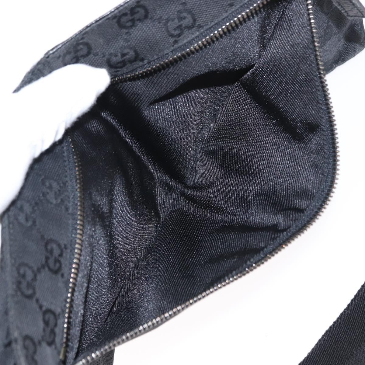 Gucci Vintage Double Belt Bag GG Canvas with Leather, BLACK, CANVAS, Shoulder bag