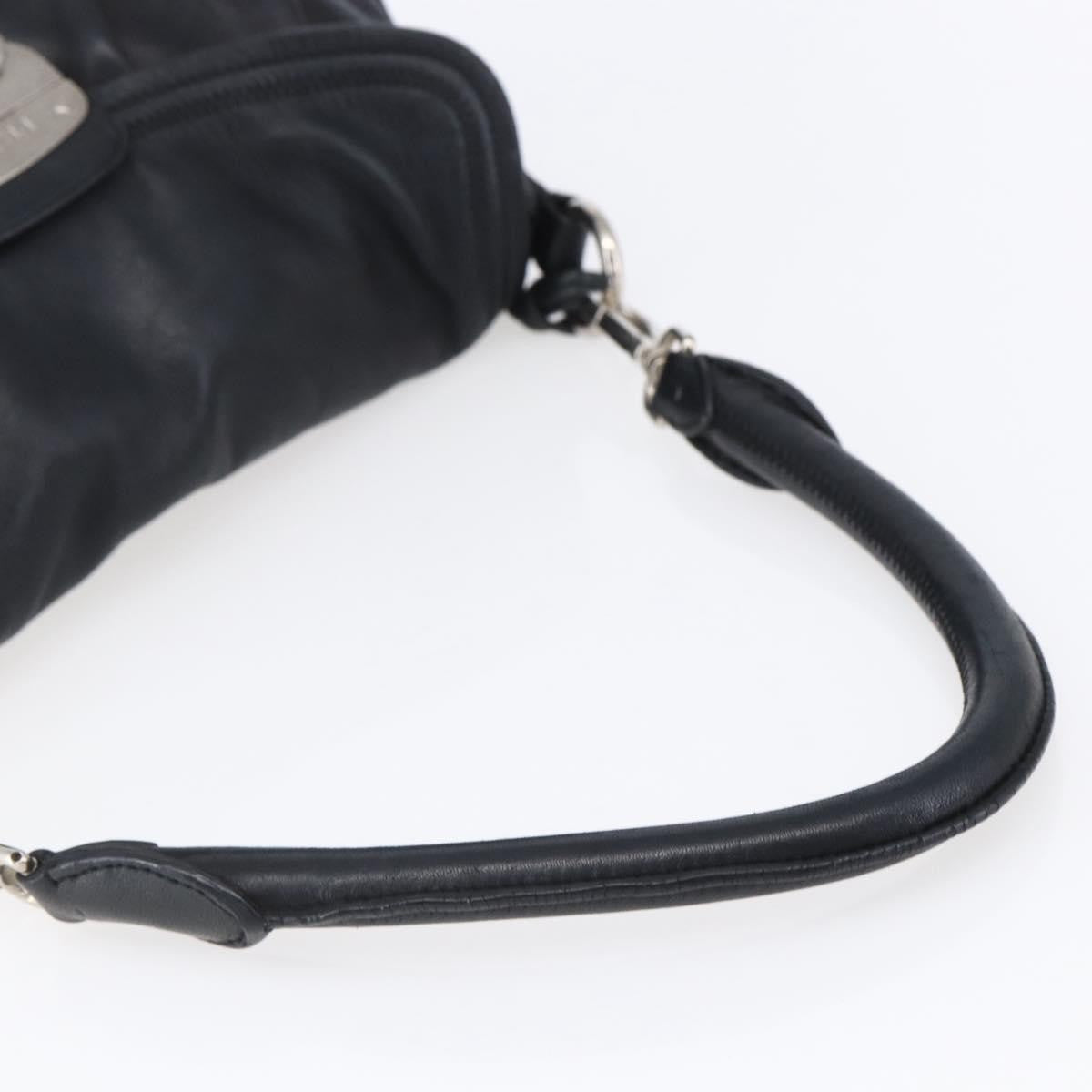 Prada Pushlock Shoulder Bag Leather, BLACK, LEATHER, Shoulder bag