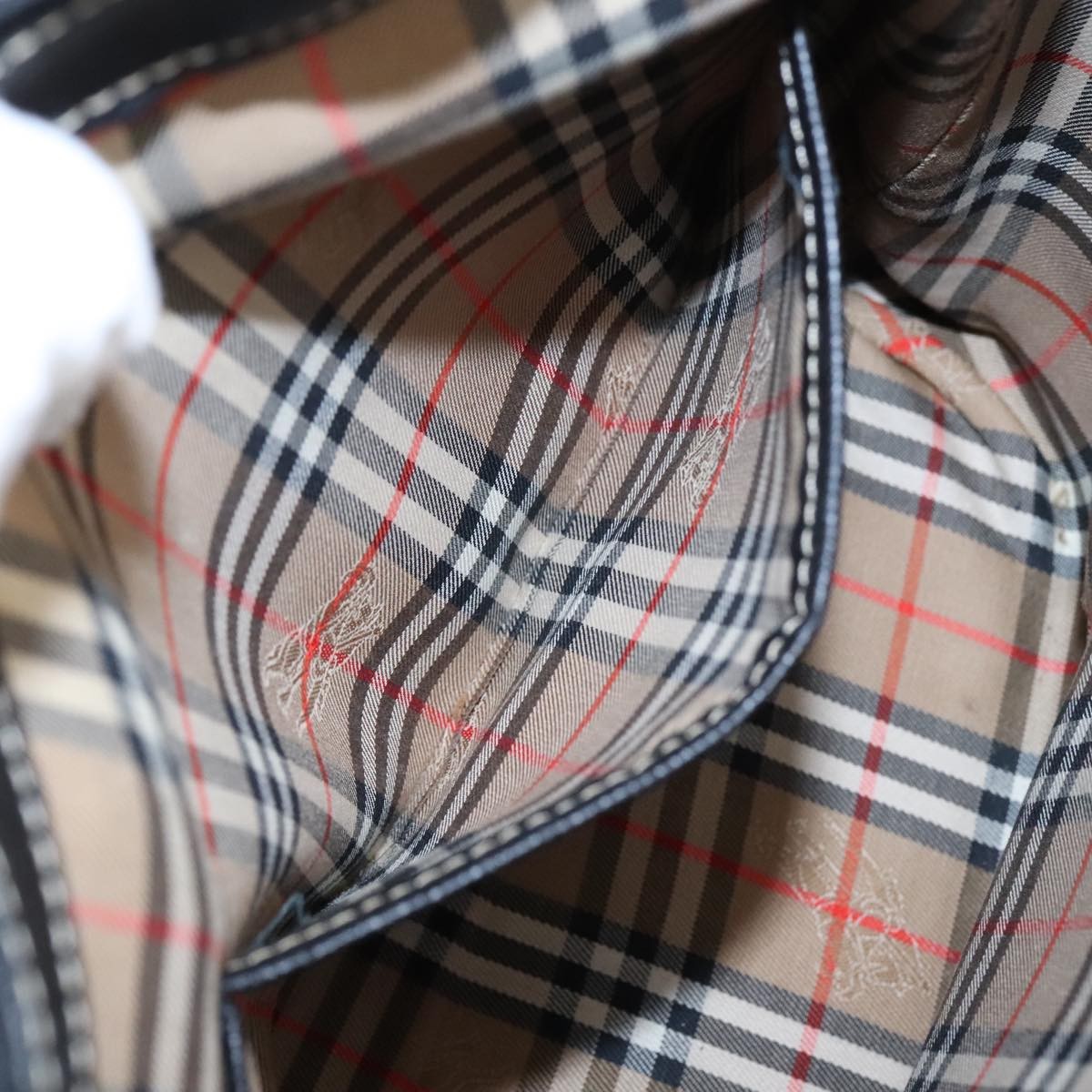 Burberry Handle Tote Leather, BLACK, LEATHER, Tote bag