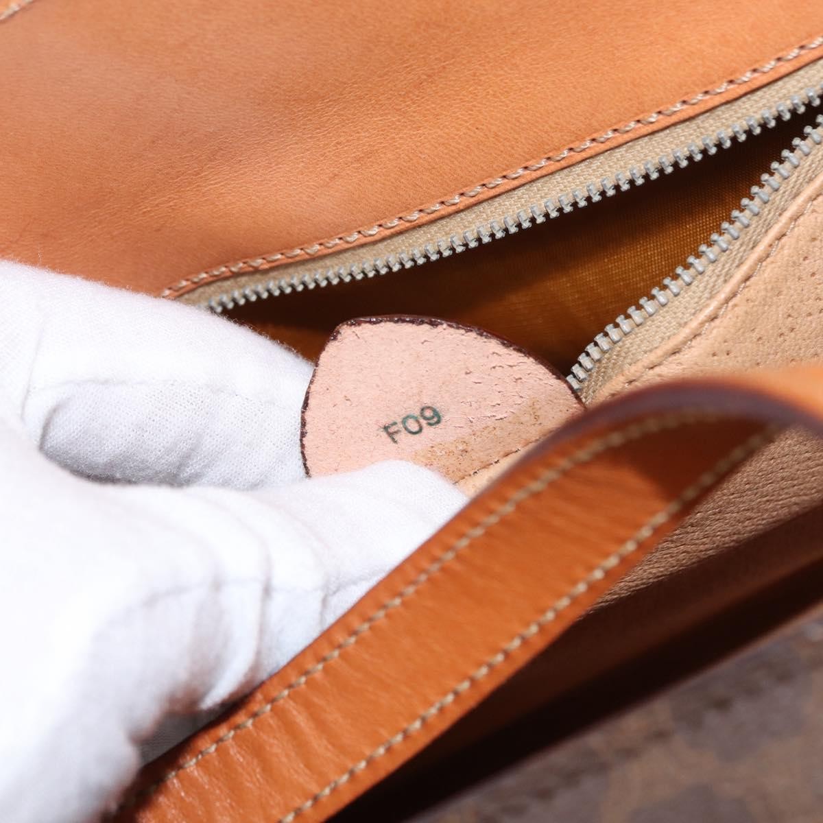 Celine Vintage Macadam Handbag Canvas and Leather, BROWN, CANVAS, Handbag