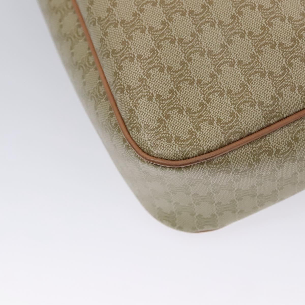 Celine Vintage Macadam Shoulder Bag Canvas and Leather, BEIGE, CANVAS, Shoulder bag