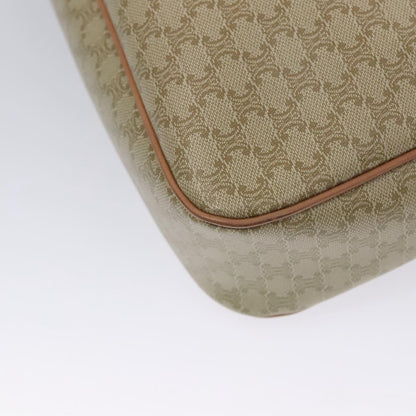 Celine Vintage Macadam Shoulder Bag Canvas and Leather, BEIGE, CANVAS, Shoulder bag