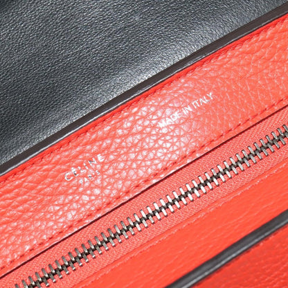 Celine Trapeze Bag Leather with Suede, RED, LEATHER, Handbag