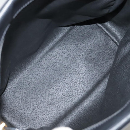 Celine Circle Logo Handbag Leather, BLACK, LEATHER, Handbag