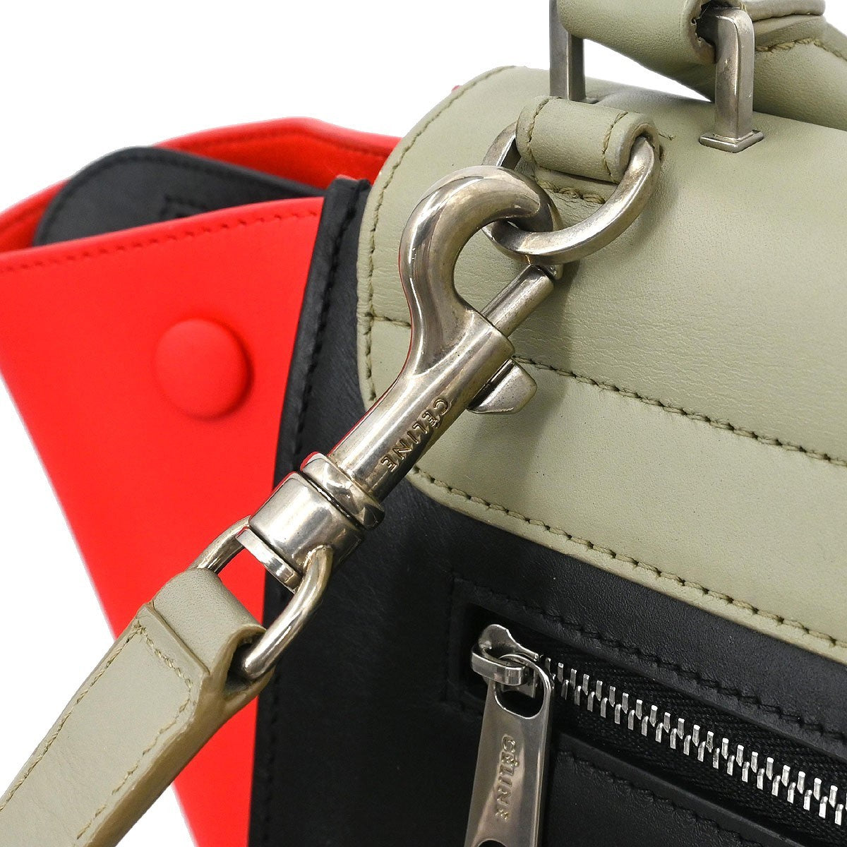 Celine Tricolor Trapeze Bag Leather, MULTICOLOUR, LEATHER, Handbag