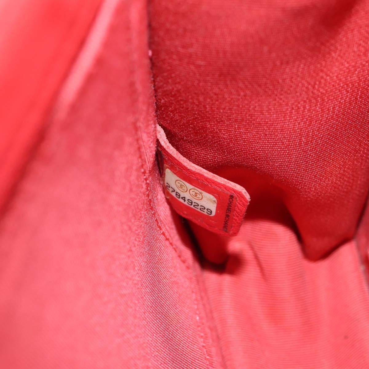 Chanel Pearl Chain Flap Bag Quilted Lambskin, RED, CALFSKIN, Clutche & pouche