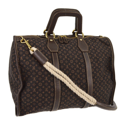Louis Vuitton Keepall Bag Limited Edition Initiales Mini Lin, BROWN, CANVAS, Travel bag