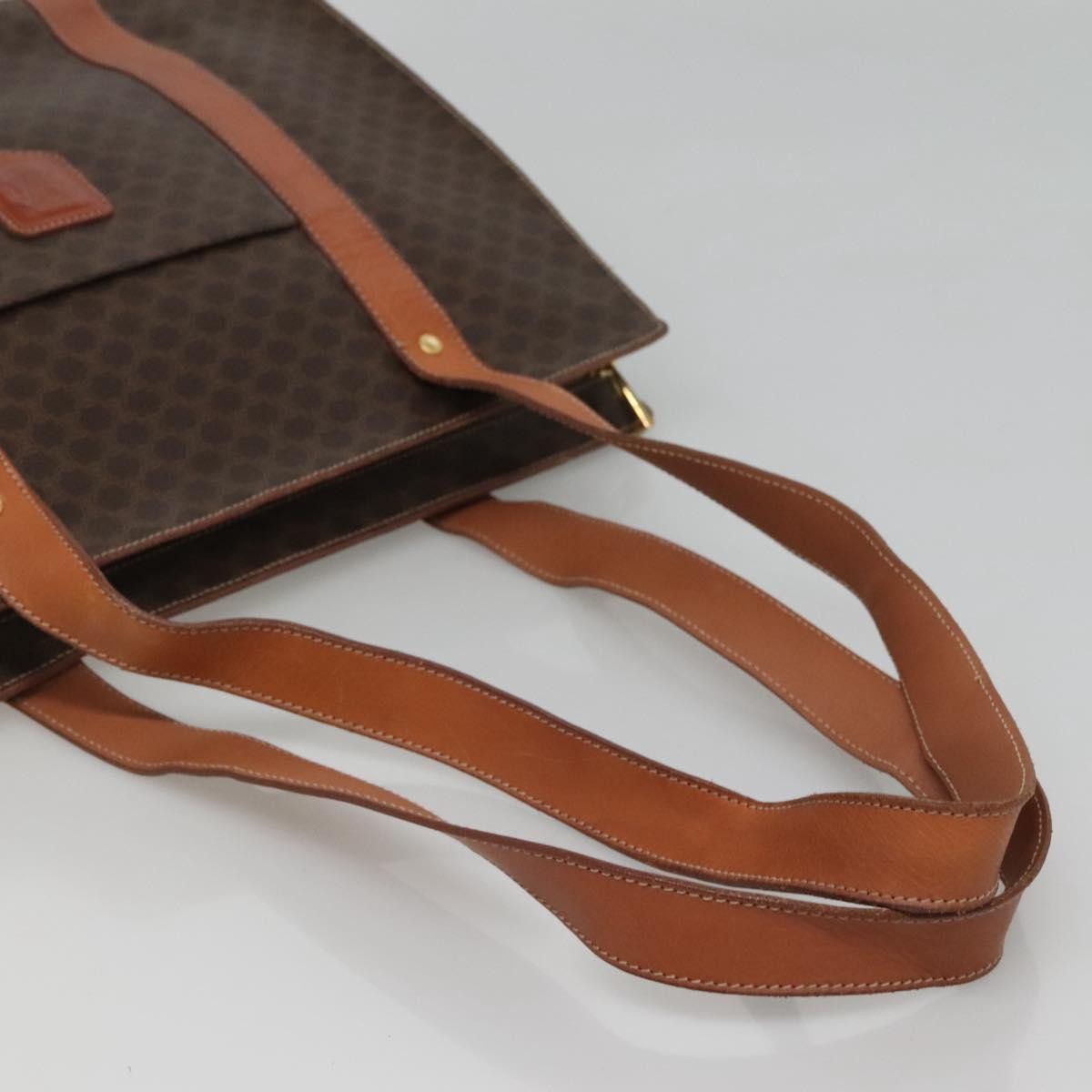 Celine Vintage Macadam Shopper Tote Coated Canvas, BROWN, CANVAS, Tote bag