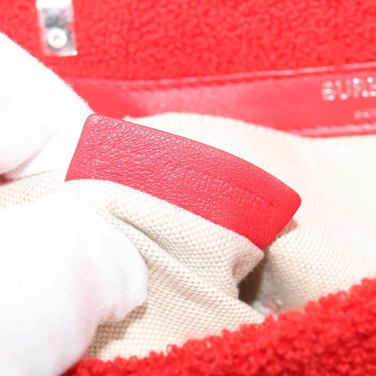 Burberry Lola Shoulder Bag Pile, RED, COTTON, Shoulder bag