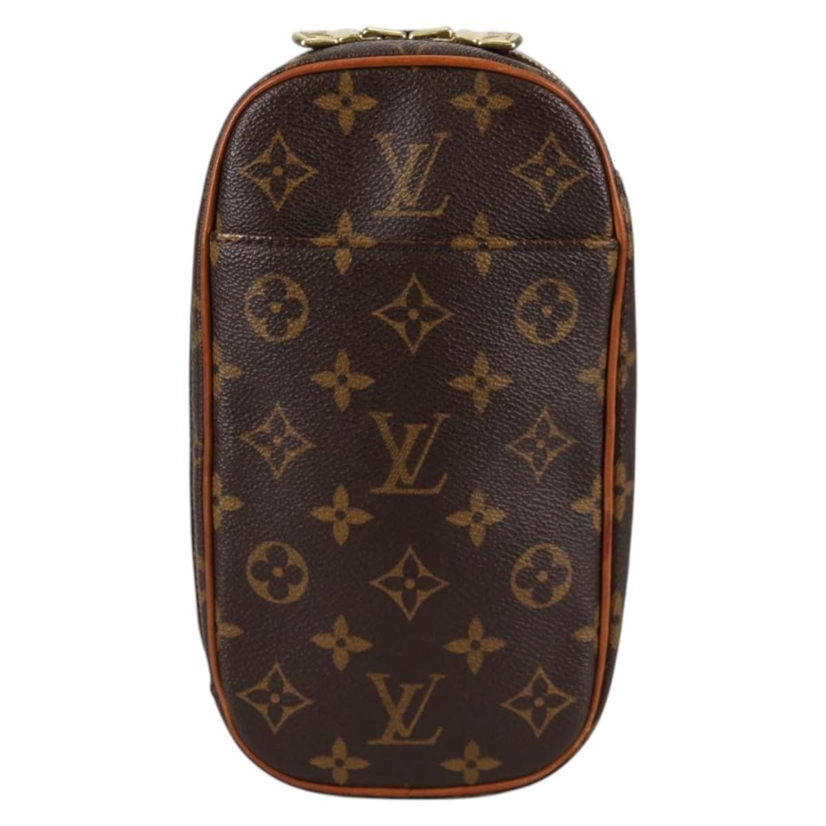 Louis Vuitton Pochette Gange Monogram Canvas, BROWN, CANVAS, Clutche & pouche