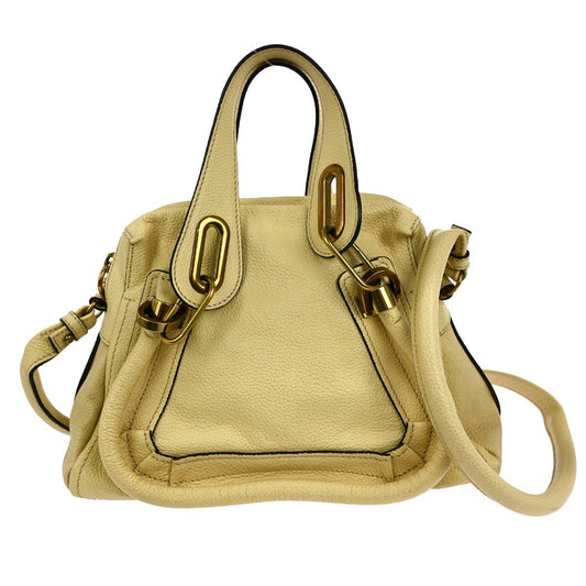 Chloe Paraty Top Handle Bag Leather, BEIGE, LEATHER, Handbag