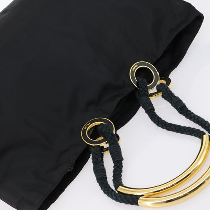 Prada Convertible Metal Handle Satchel Quilted Tessuto, BLACK, NYLON, Tote bag