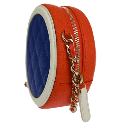 Chanel Filigree Round Coin Purse Quilted Caviar, MULTICOLOUR, LEATHER, Shoulder bag