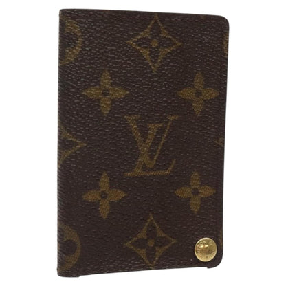 Louis Vuitton Porte Cartes Pression Card Case Monogram Canvas, BROWN, CANVAS, Card Holders