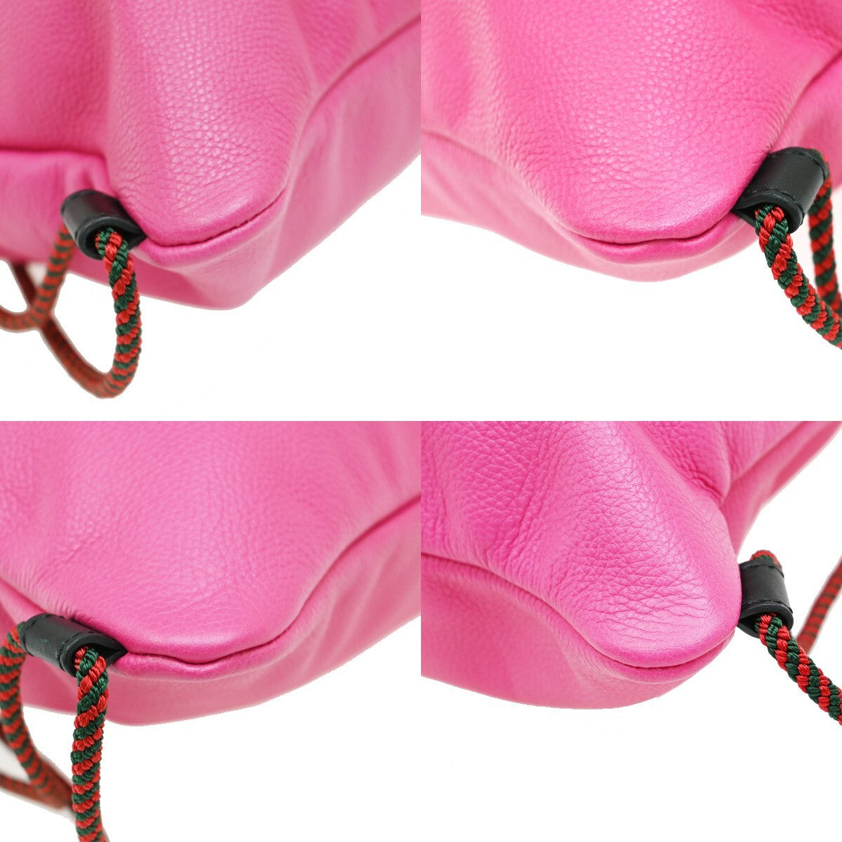 Gucci Logo Drawstring Backpack Printed Leather, PINK, LEATHER, Backpack