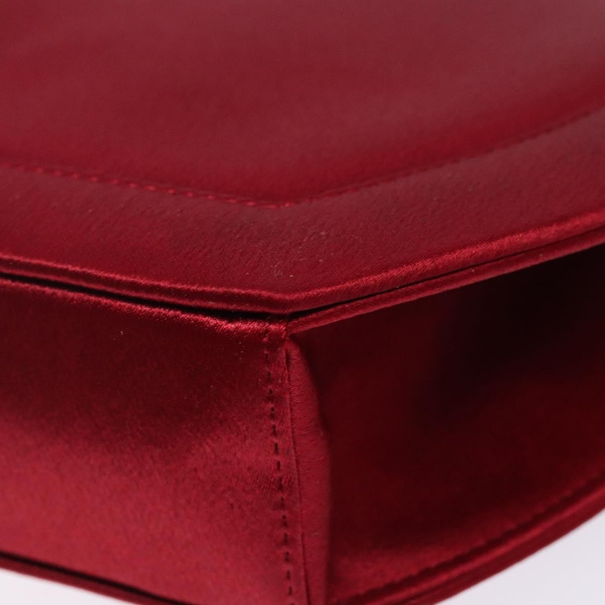 Saint Laurent Vintage Flap Crossbody Bag Silk, RED, SATIN, Clutche & pouche