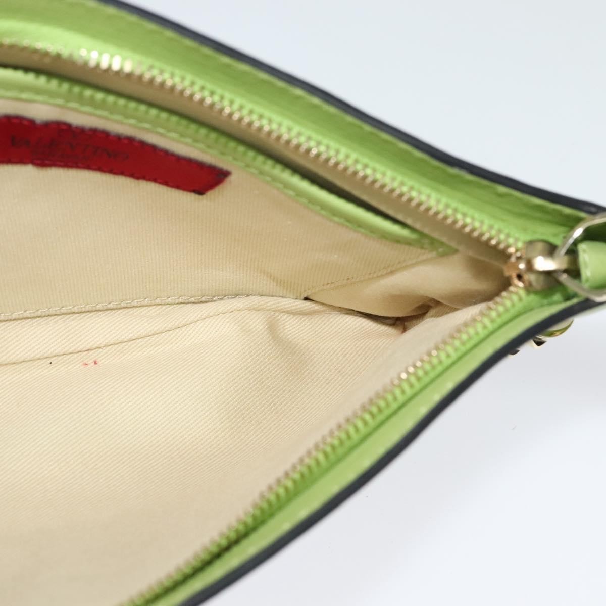 Valentino Garavani Rockstud Pouch Leather, GOLD, LEATHER, Clutche & pouche