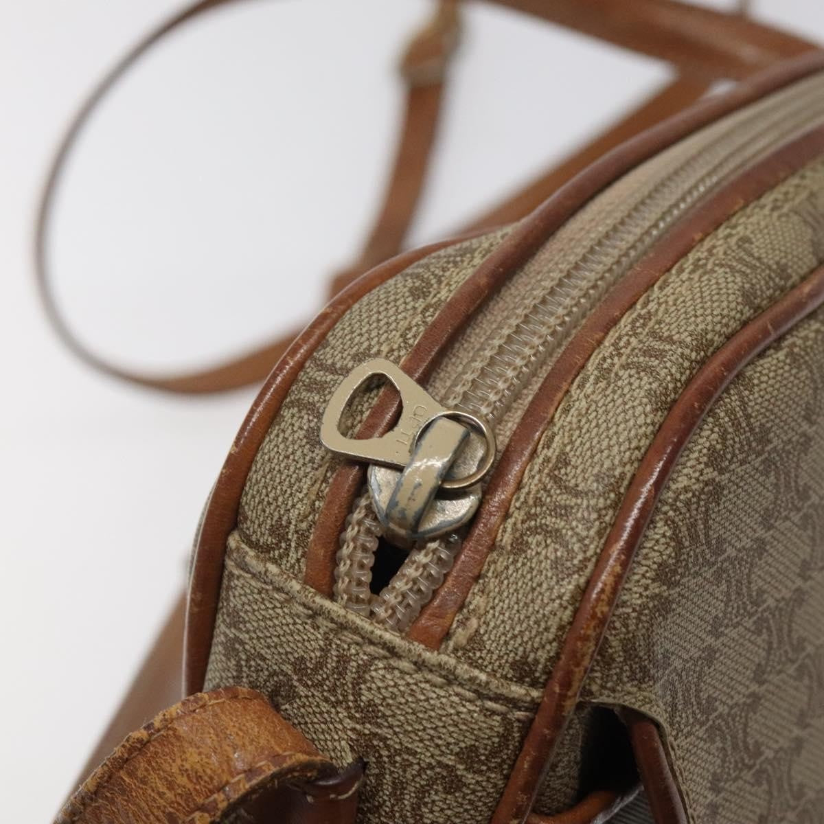 Celine Macadam Shoulder Bag PVC Leather, BEIGE, CANVAS, Shoulder bag