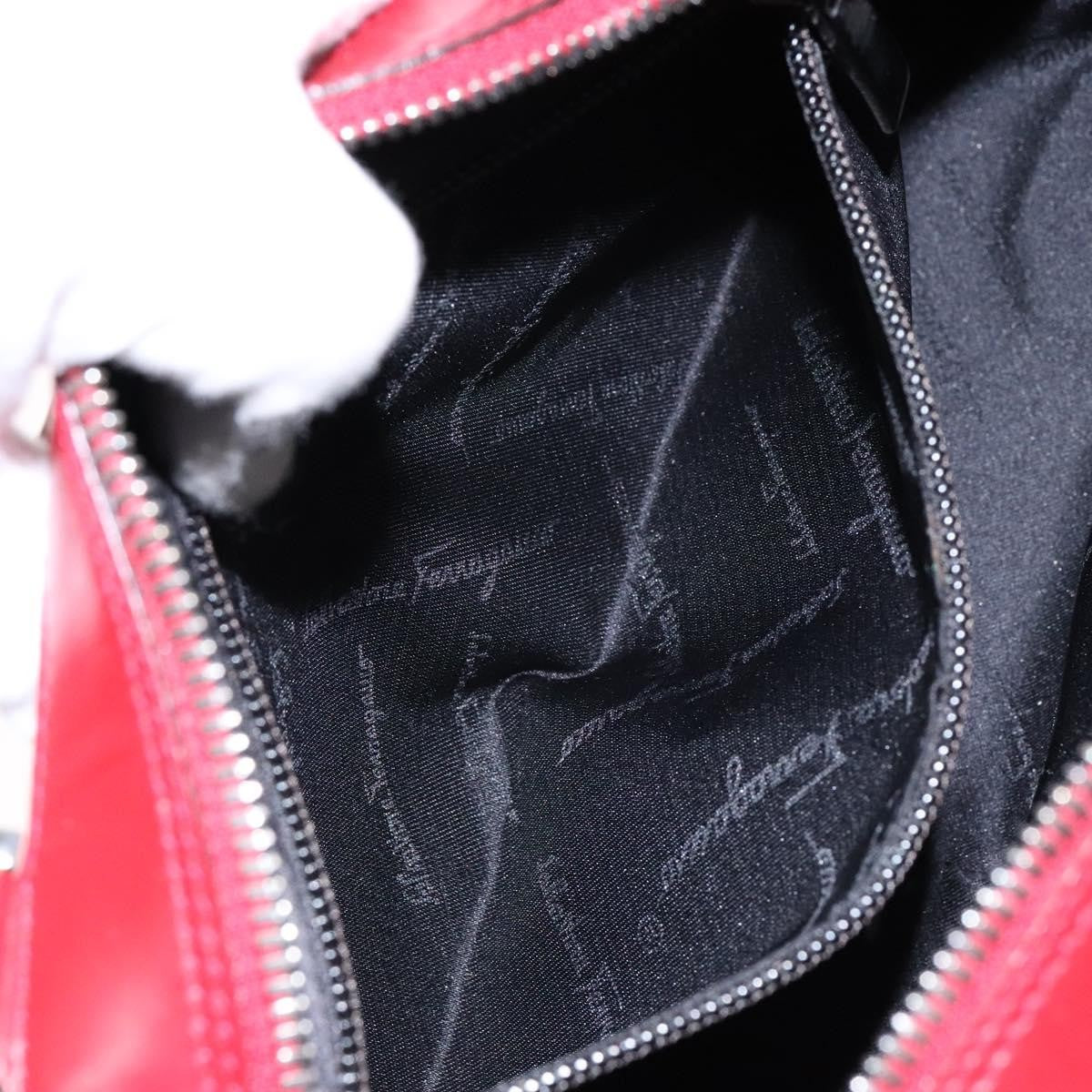 Salvatore Ferragamo Gancini Shoulder Bag Leather, RED, LEATHER, Shoulder bag