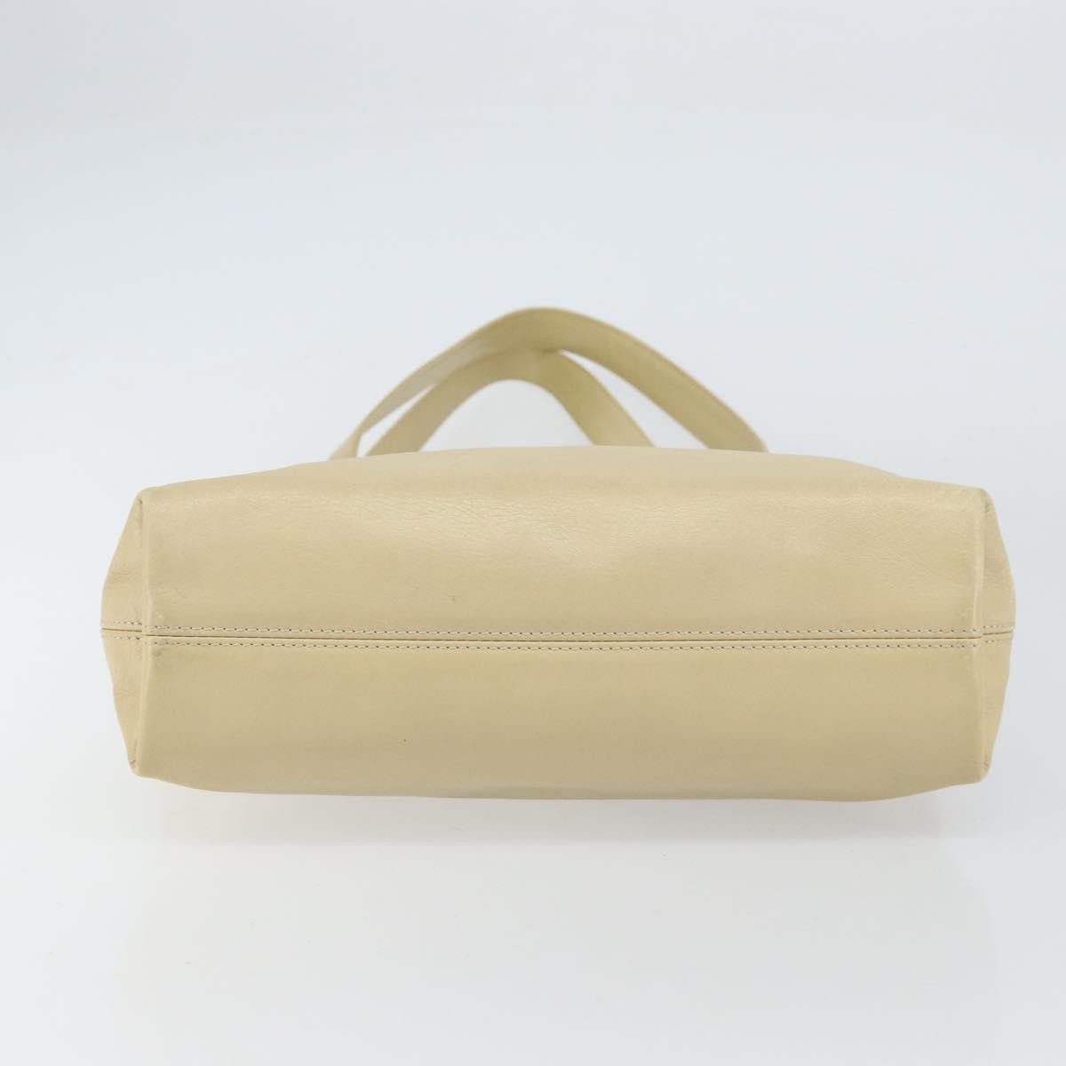 Chanel Vintage CC Logo Tote Leather, BEIGE, LEATHER, Tote bag