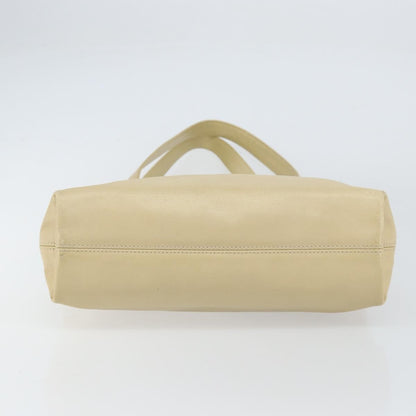 Chanel Vintage CC Logo Tote Leather, BEIGE, LEATHER, Tote bag