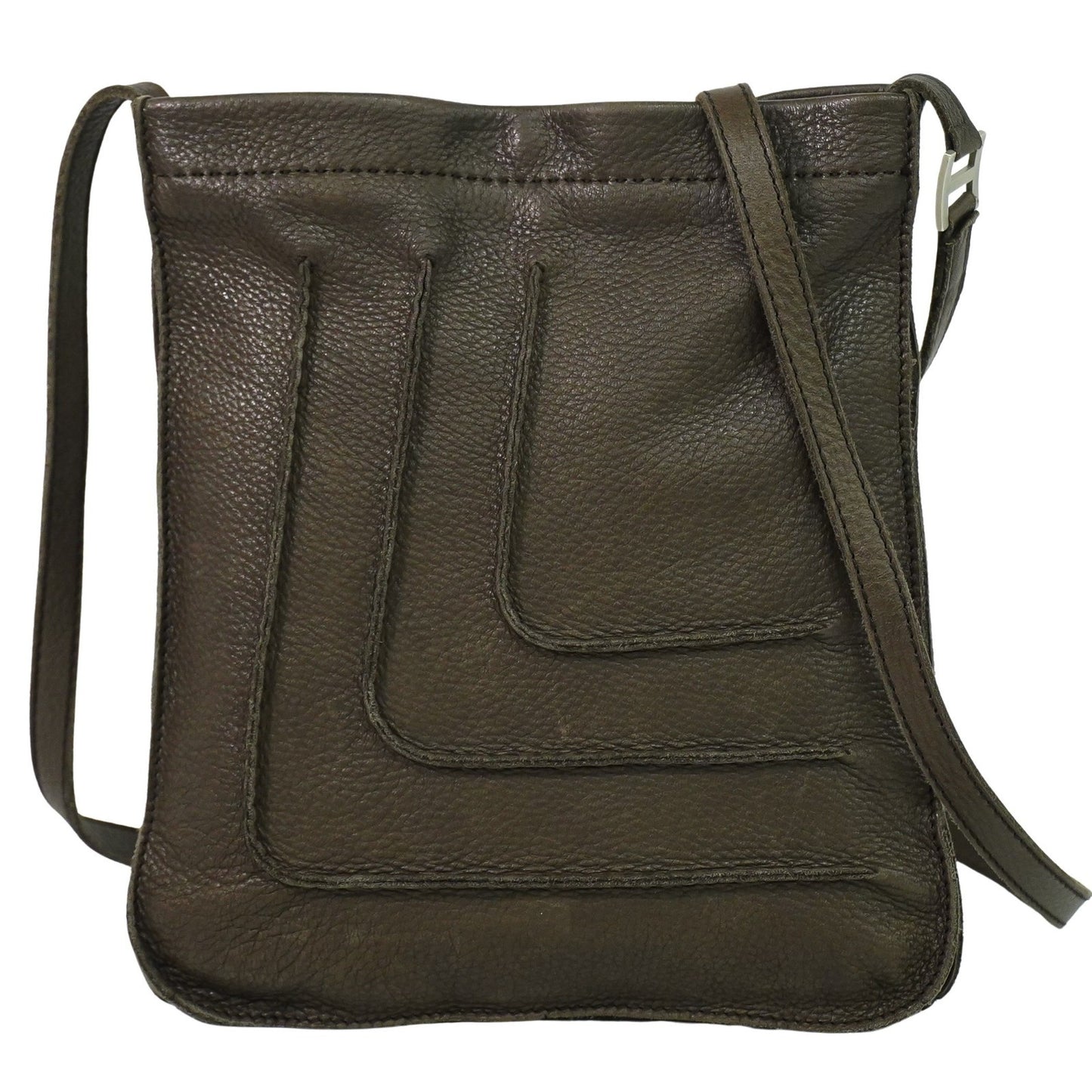 Hermes Toudou Messenger Bag Leather, BROWN, LEATHER, Crossbody bag
