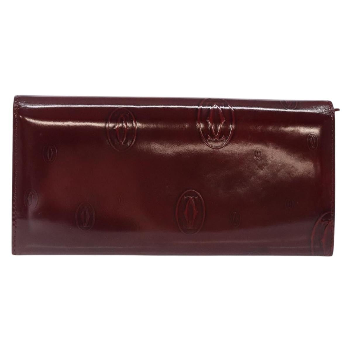 Cartier Happy Birthday Long Wallet Patent leather, BURGUNDY, PATENT_LEATHER, Wallets