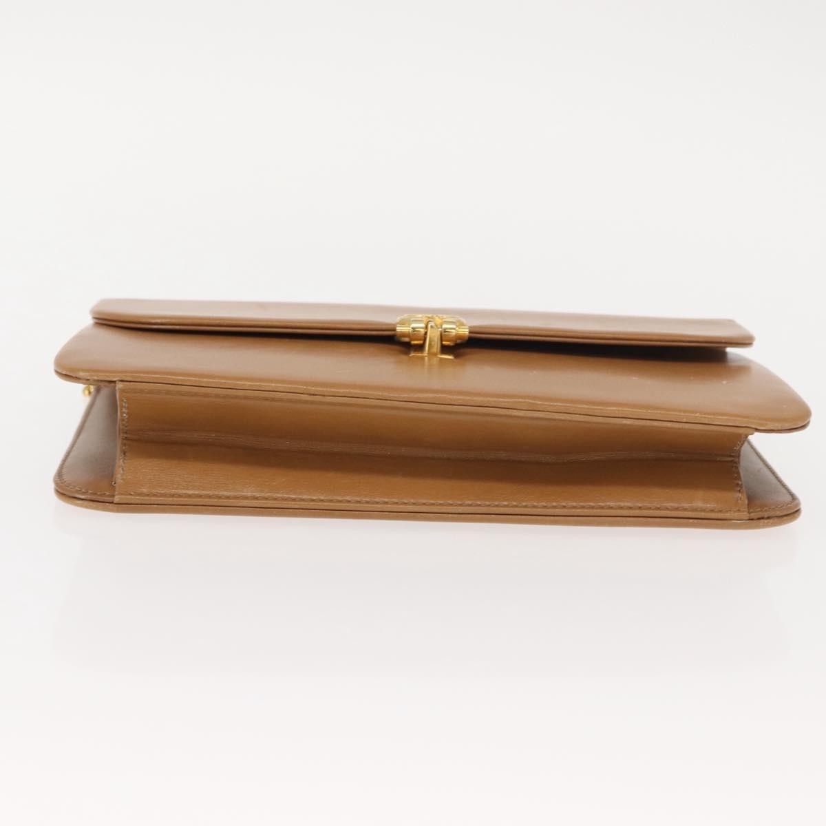 Christian Dior Vintage CD Chain Flap Shoulder Bag Leather, BEIGE, LEATHER, Shoulder bag