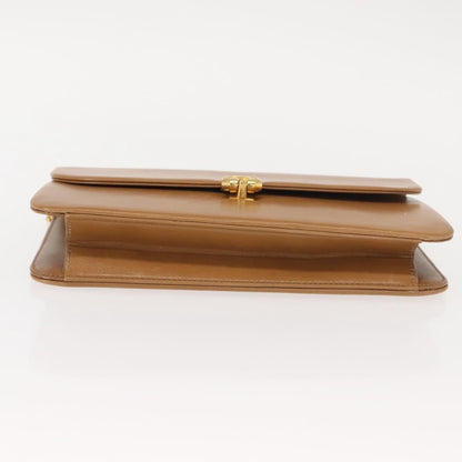 Christian Dior Vintage CD Chain Flap Shoulder Bag Leather, BEIGE, LEATHER, Shoulder bag