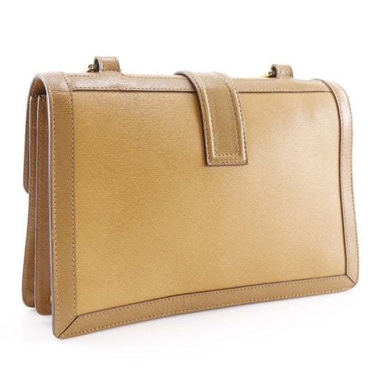 Gucci Interlocking G Buckle Messenger Bag Leather, BROWN, LEATHER, Shoulder bag