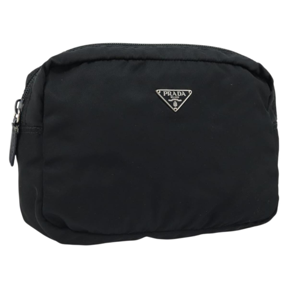 Prada Vintage Pouch Tessuto, BLACK, NYLON, Clutche & pouche