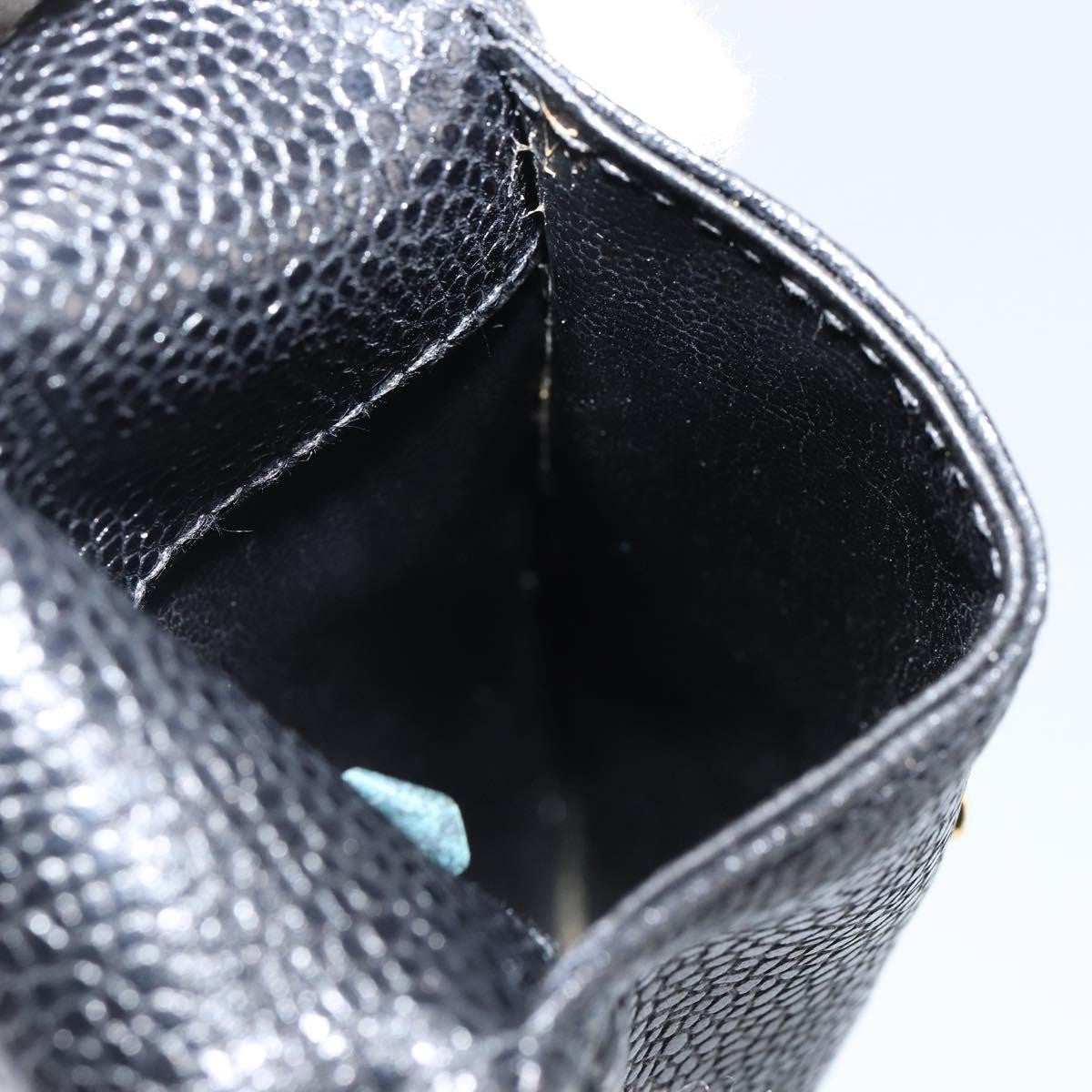 Chanel Vintage CC Phone Holder Crossbody Bag Caviar, BLACK, LEATHER, Clutche & pouche