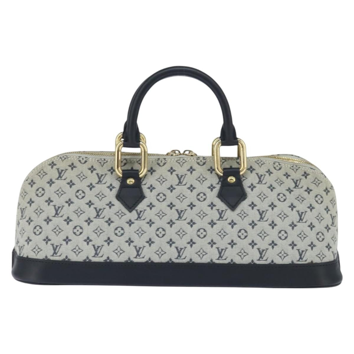 Louis Vuitton Alma Handbag Mini Lin, BLUE, CANVAS, Handbag