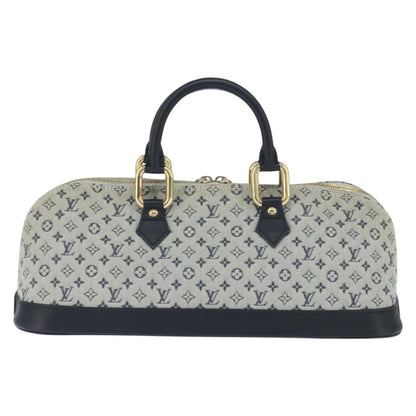 Louis Vuitton Alma Handbag Mini Lin, BLUE, CANVAS, Handbag