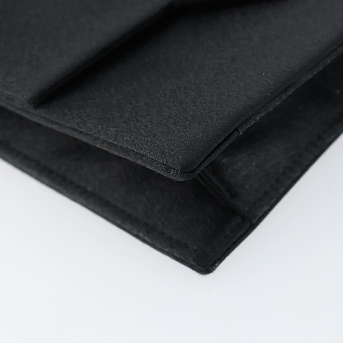 Saint Laurent Vintage Pouch Satin, BLACK, SATIN, Clutche & pouche