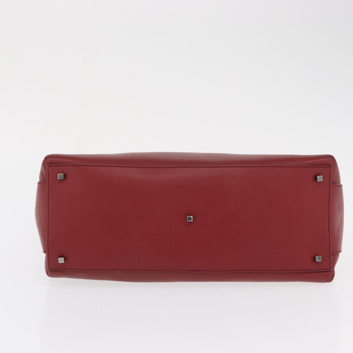 Salvatore Ferragamo Double Gancini Side Buckle Tote Leather, RED, LEATHER, Handbag