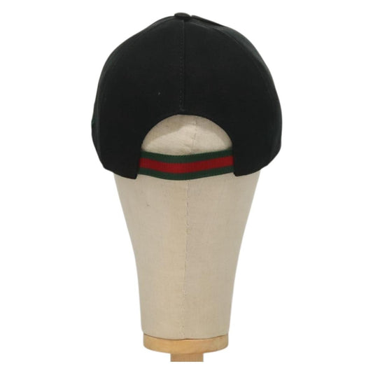Gucci Web Baseball Hat GG Canvas, BLACK, CANVAS, Head accessory