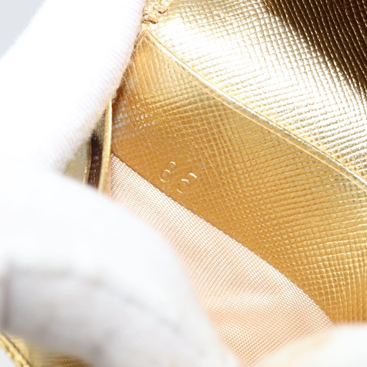 Prada Continental Wallet Saffiano Leather, GOLD, LEATHER, Wallets