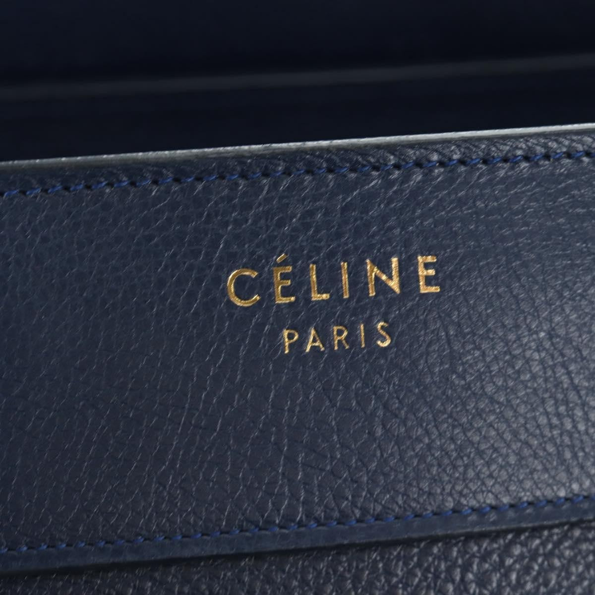 Celine Luggage Bag Smooth Leather, Navy, Leather, Tote Bag