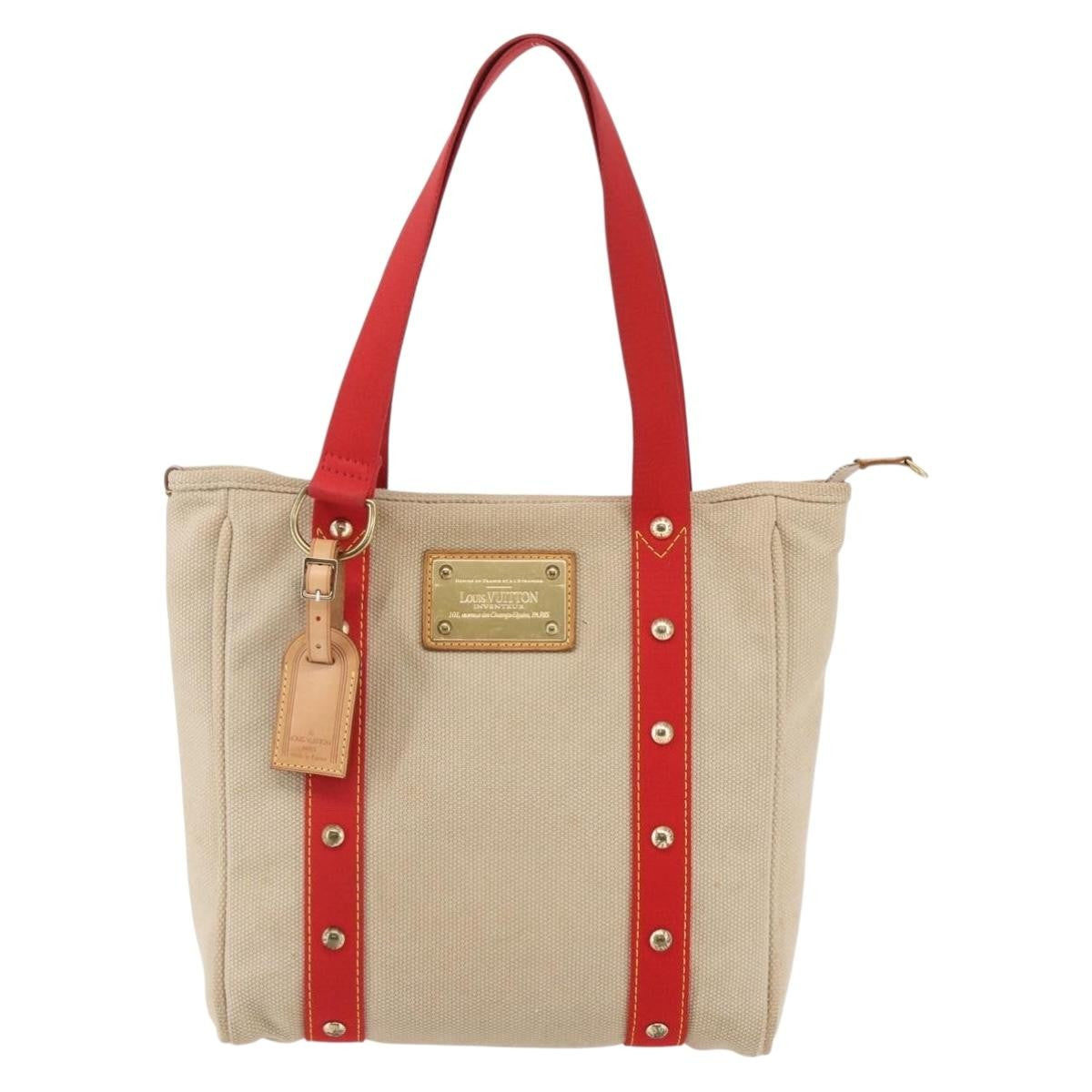 Louis Vuitton Antigua Tote Canvas, BEIGE, CANVAS, Tote bag