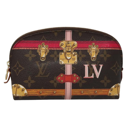 Louis Vuitton Cosmetic Pouch Limited Edition Summer Trunks Monogram Canvas, BROWN, CANVAS, Toiletry Case