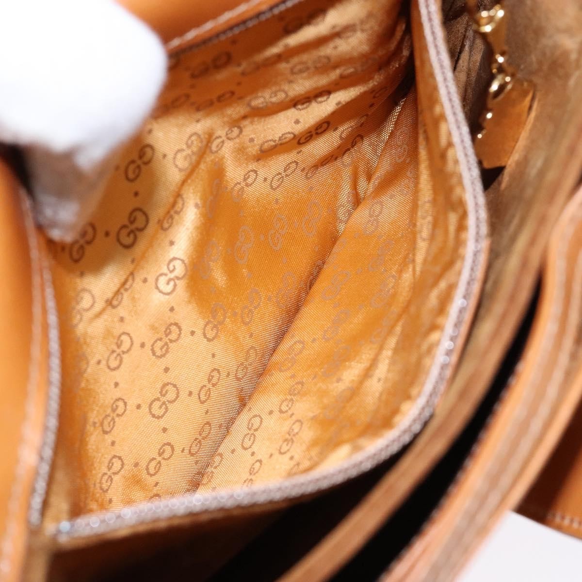 Gucci Vintage Flap Crossbody Bag Leather, BROWN, LEATHER, Shoulder bag