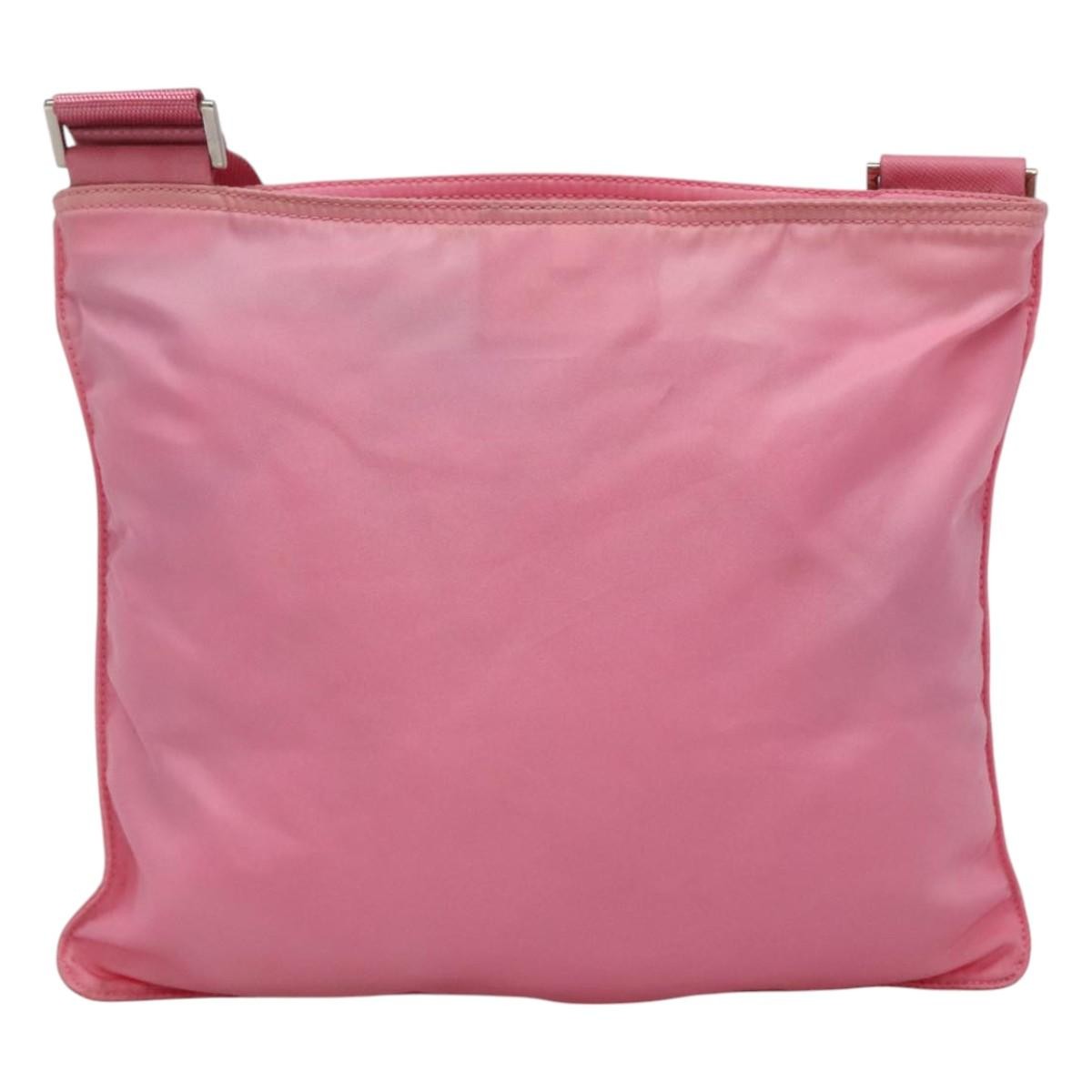 Prada Front Pocket Messenger Bag Tessuto, PINK, NYLON, Shoulder bag