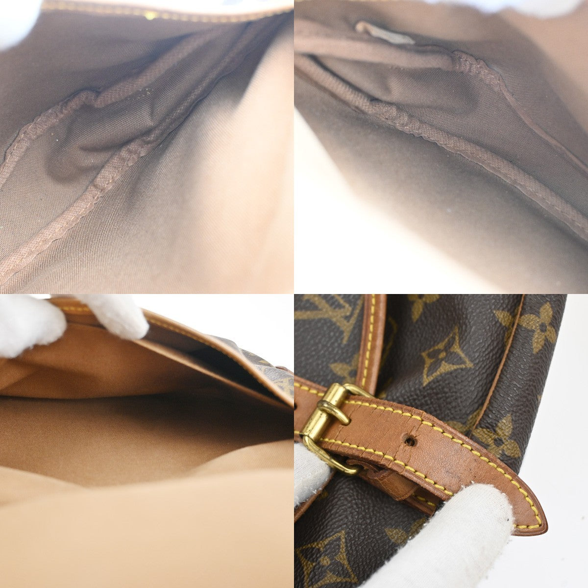 Louis Vuitton Saumur Handbag Monogram Canvas, Brown, Canvas, Shoulder Bag
