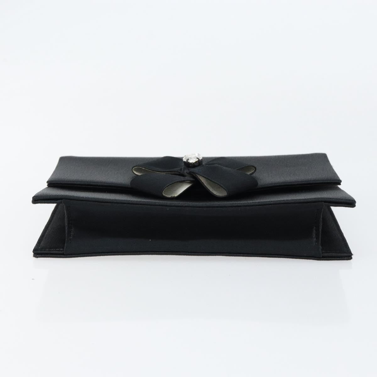 Saint Laurent Vintage Pouch Satin, BLACK, SATIN, Clutche & pouche