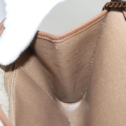 Christian Dior Vintage Honeycomb chain Canvas, BEIGE, CANVAS, Handbag