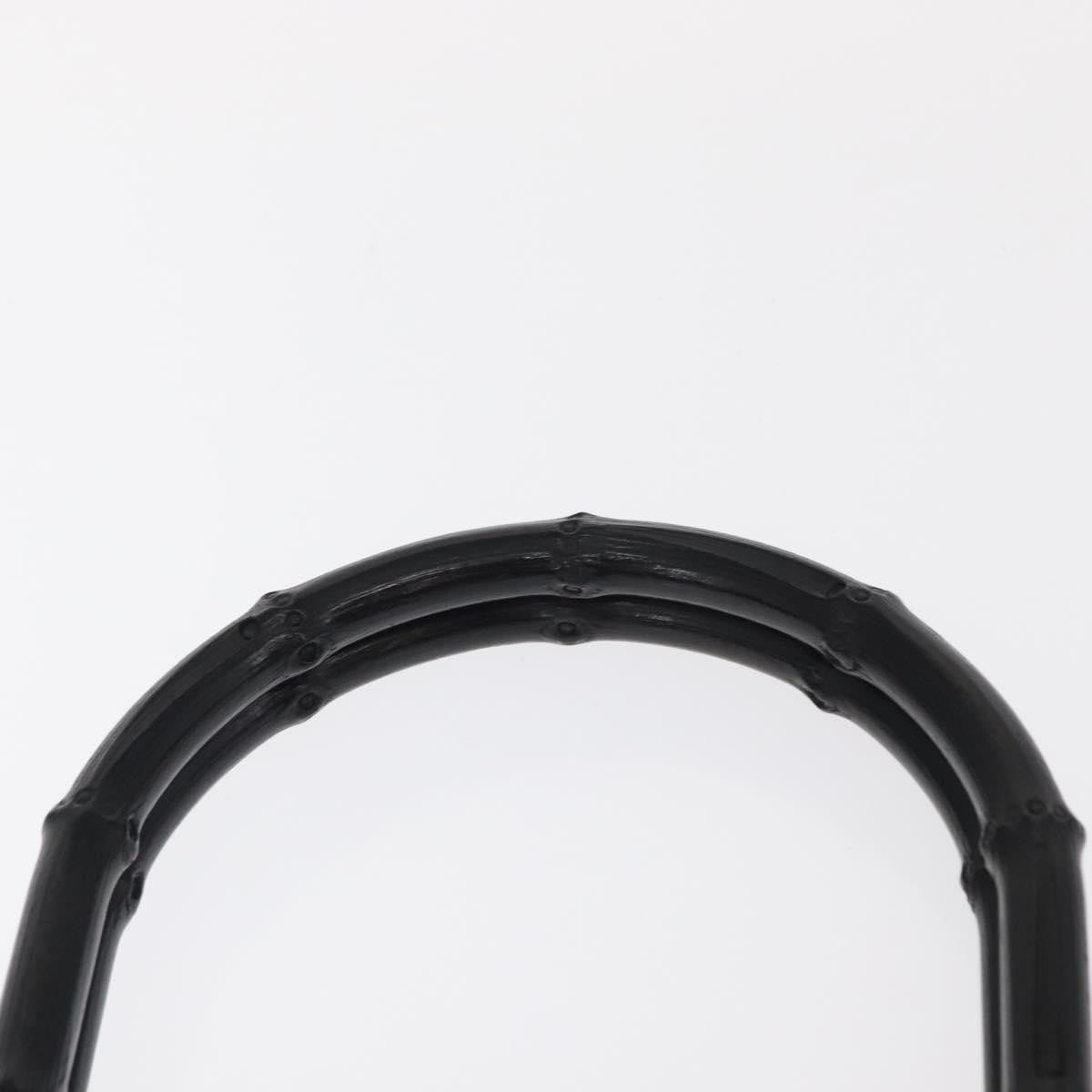 Gucci Vintage Bamboo Handle Tote Leather, BLACK, LEATHER, Tote bag