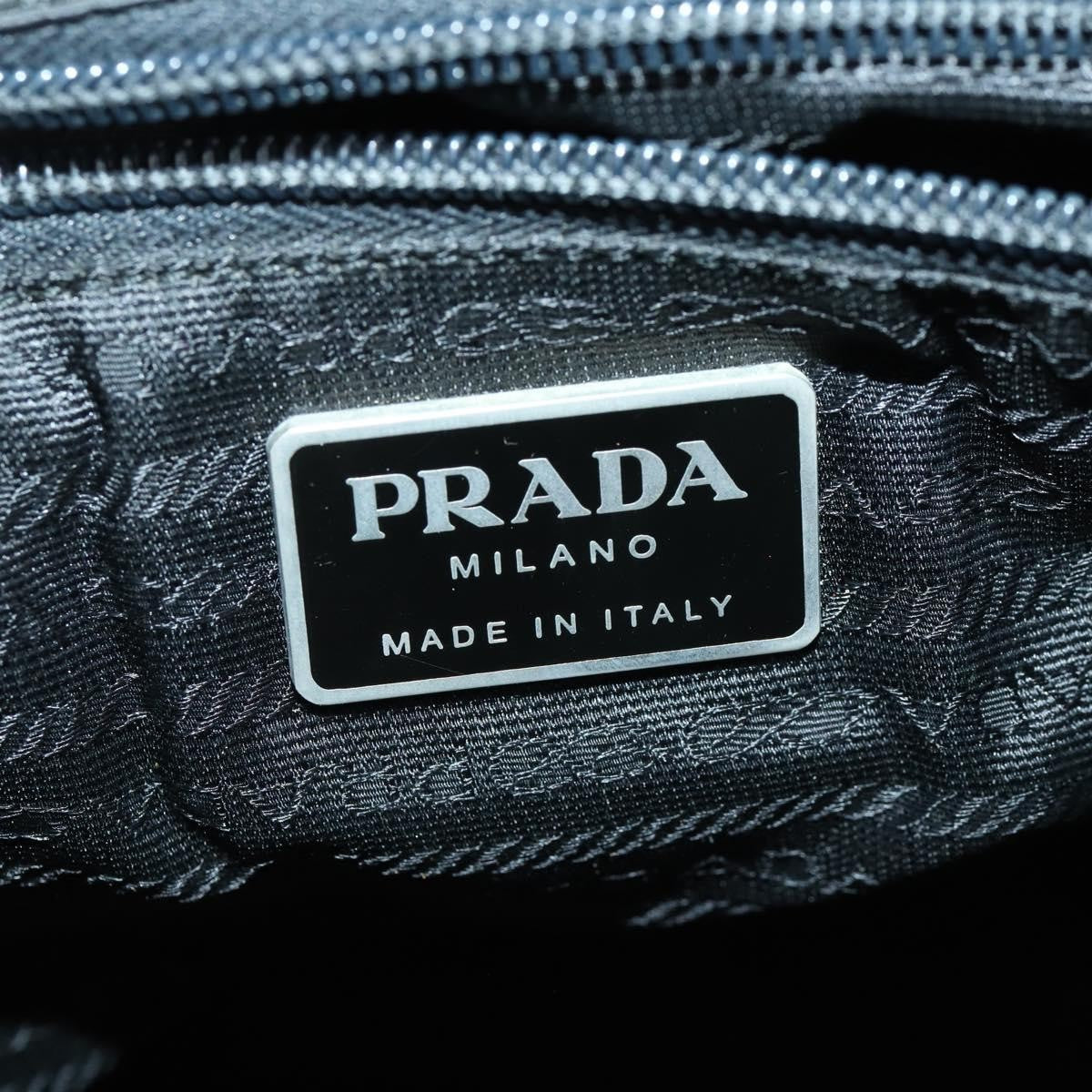 Prada Vela Double Front Pocket Backpack Tessuto with Saffiano Leather, BLACK, NYLON, Backpack