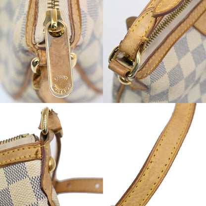 Louis Vuitton Siracusa Handbag Damier, WHITE, CANVAS, Shoulder bag