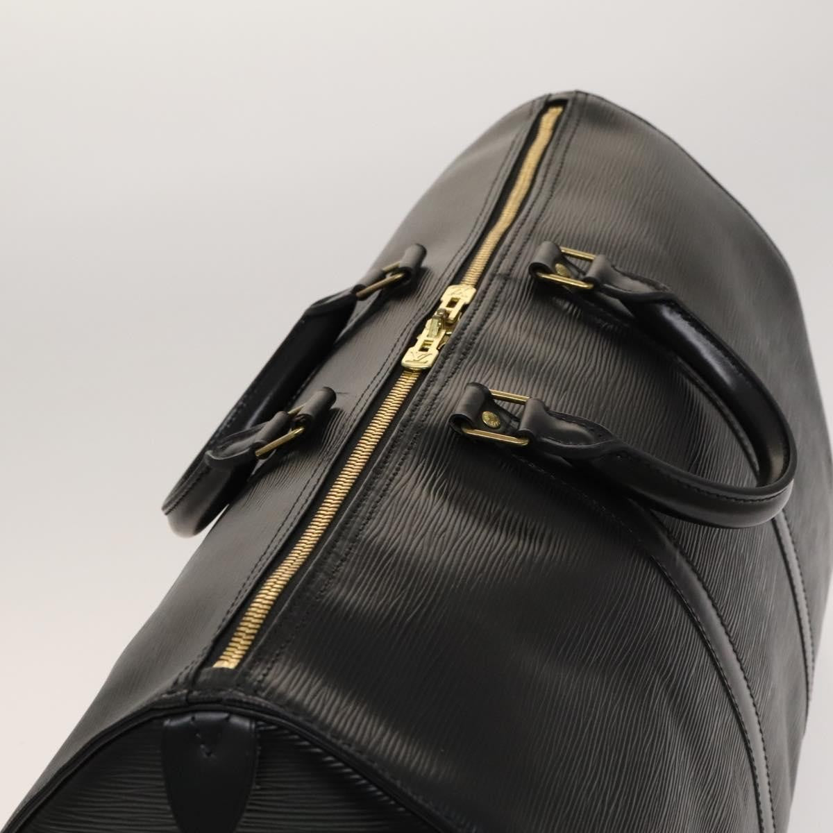 Louis Vuitton Keepall Bag Epi Leather, BLACK, LEATHER, Travel bag